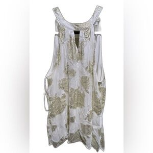 Gold and White Blouse